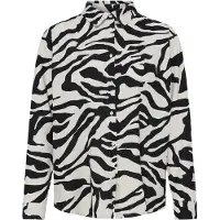 Ichi Blouse 'LINNO' ecru / zwart