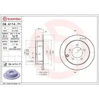 Brembo 08.A114.71 Remschijf