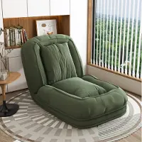 STILVORA Chaise Longue 80 x 22 x 87 cm - 5 Standen Verstelbaar en Klapbaar - Voor Woonkamer Slaapkamer en Leeshoek - Ribstof Groen