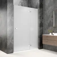 Polysan Globe nisdeur met vast paneel 80cm mat glas rechts chroom