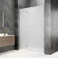 Polysan Globe nisdeur met vast paneel 120cm mat glas links chroom