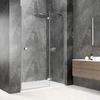 Polysan Globe nisdeur met vast paneel 110cm helder glas rechts chroom