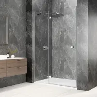 Polysan Globe nisdeur met vast paneel 110cm helder glas links chroom