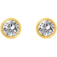 Hot Diamonds DE832 GOUDEN OORKNOPJES MET DIAMANT EN WITTE TOPAAS 1 PAAR
