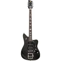 Duesenberg Paloma Baritone Black Sparkle elektrische bariton gitaar met koffer