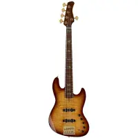 Sire Marcus Miller V10 DX5 Tobacco Sunburst 5-snarige elektrische basgitaar met koffer