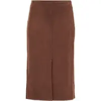 We fashion - Dames midi rok met suéde look - Curve - Regular fit - Kaneelbruin - Plus Size Maat: 52
