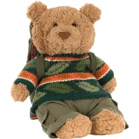 Jellycat Knuffel - 26 cm - Bartholomew Bear Wandeloutfit - - OneSize - Knuffels