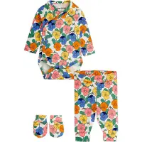Mini Rodini Set - Romper l/s/Leggings/Wanten - Viola's - Multi - - 56 - Rompers Lange Mouw
