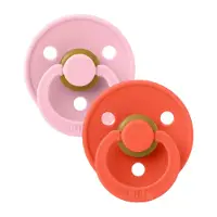 BIBS Fopspeen Colour Latex Baby Pink/Tango 6-18mnd 2st