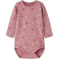 Name it BABY katoenen romper met hartjes - roze Meisjes Stretchkatoen Ronde hals - maat 80