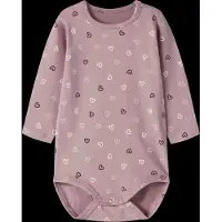 Name it BABY katoenen romper met hartjes - roze Meisjes Stretchkatoen Ronde hals - maat 50