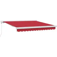 vidaXL Uitschuifbare luifel Rood 300 x 250 cm Canvas en Aluminium