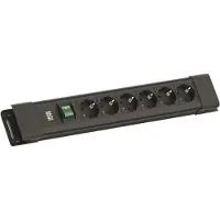 Bachmann CONNECTUS 6xCEE7/3, 1xschakelaar 2,0 m CEE7/7 zwart