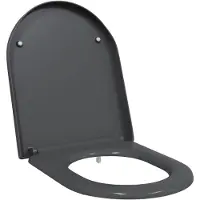 vidaXL Toiletbril Antraciet 49 x 36 x 4 cm Duroplast