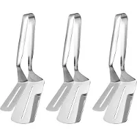 Tlily 3 Stuks Dubbelzijdige Schepklem, Verbeterde Grillklem voor Koken, Voedselklemgrillklem voor Buitengrillen