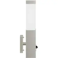 vidaXL Buitenwandlamp zilver, 10,5 x 6 x 33 cm, roestvrij staal en kunststof