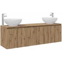 vidaXL Badkamermeubelset, 3 stuks, Artisan-eikenhout, 49,5 x 44,5 x 65 cm