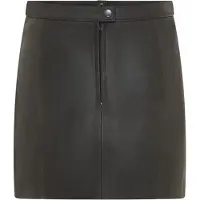 Infinity Leather Dames zwarte leren Biker potlood korte minirok - Grace