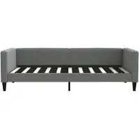 vidaXL Slaapbank met onderschuifbed 100x190 cm stof donkergrijs