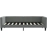 vidaXL Slaapbank met onderschuifbed lades 100x190 cm stof donkergrijs