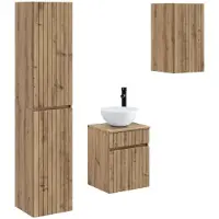 vidaXL Badkamerkastset, 3 stuks, Artisan-eikenhout, 33 x 34,5 x 160 cm
