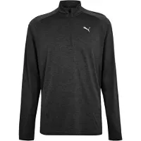 Puma Heren Performance-shirt met kwartritssluiting en lange mouwen (Houtskool)