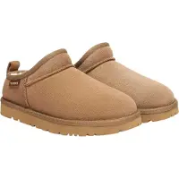 EVER AU Platte suède pantoffels voor dames (Kastanje)