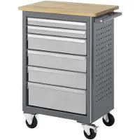 RAU Verrijdbare werkbank 675, B 675 x D 450 x H 950 mm, beuken