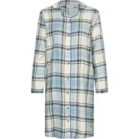 Pastunette Nachthemd 'Frosty Checks' crème / donkerblauw