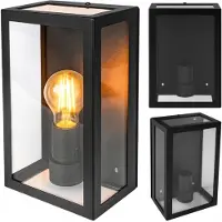 MasterLed Wandlamp buiten E27 LED IP44 Glas Zwart – Modern & Weerbestendig