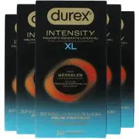 Durex Intensity Condooms XL - Nieuwste generatie ultradunne, latexvrije condooms voor mannen – Gedeelde lichaamswarmte - 5 x 10 stuks - Voordeelverpakking
