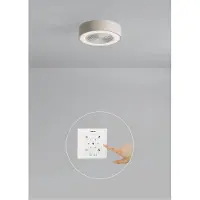 Create - Stille plafondventilator 40W (Ø50cm) met verborgen bladen en LED-verlichting - Met licht - Controller voor wandmontage + Afstandsbediening - 6 snelheden - Programmeerbaar - WIND CLEAR EASY