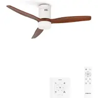 Create - Stille 40W plafondventilator met technische ABS bladen in verschillende maten - S - Met licht - Controller voor wandmontage - WIND CALM