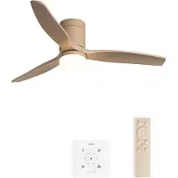 Create - Stille 40W plafondventilator met technische ABS bladen in verschillende maten - S - Met licht - Controller voor wandmontage - WIND CALM