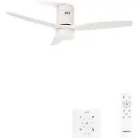 Create - Stille plafondventilator met technische ABS bladen 40W (Ø152cm) - Met licht LED - Controller voor wandmontage + Afstandsbediening - 6 snelheden - Programmeerbaar - WIND CALM