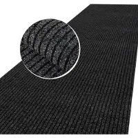 ANRO Loper Mischa Zwart 500x100cm – Schoonloopmat Antislip Op Maat