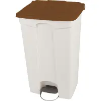 Probbax Pedaalemmer - Container met deksel - Verrijdbaar - HACCP - 90 liter - Bruin