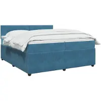 vidaXL Boxspringbed met matras Donkerblauw 200 x 200 cm Fluweel