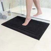 Famanu – Badmat anti-slip, super absorberend en machinewasbaar, voor badkamer, douche, bad of als WC mat, zwart, 70x120 cm