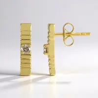 Cavill - Zilveren Oorbellen - 925 Sterling Zilver Verguld - 2x I2 Chocolade Diamanten 14mm - Ronde Briljantgeslepen - Elegant & Tijdloos