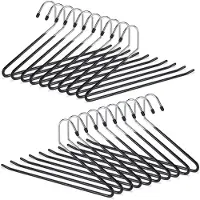 Famanu – Houten kledinghangers set van 20, antislip ontwerp, ruimtebesparend, 18 cm, ideaal voor broeken en jassen, zwart