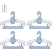 Famanu – Set van 20 meegroeiende kleerhangers voor kinderen, stapelbaar met antislip beertjeshaken, ruimtebesparende kinderkledinghangers voor de babygarderobe