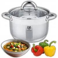 Karl Hausmann RVS Pan 1.3L met Glazen Deksel - Geschikt voor Inductie & Gas