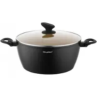 Florina AmVegan Aluminium Pan 26cm 4.8L Zwart met Deksel - Inductie