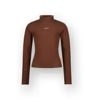 Vingino Icon Rib Top Col Tops & T-shirts Meisjes - Shirt - Bruin - Maat 176