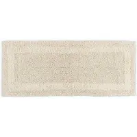 Famanu – Lange badmat, loper, luxe 1600 g/m², extra zacht 100% katoen, omkeerbare badkamermatten, antislip en wasbaar, natuurlijk crème, 40 x 100 cm