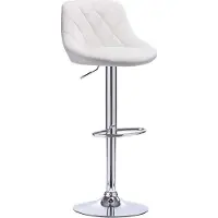 Dripio Barkruk Deluxe Addy - Industrial - Wit - Barkrukken set van 1 - Barstoel Kruk - Barstoelen met rugleuning - Keukenstoel - In hoogte verstelbaar - Kunstleer