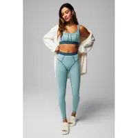 Fabletics Waffle Legging Arctic Wave/midnight Wave Size: M Short | Leggings Outlet | Dames | Blauw