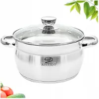 Meyerhoff RVS pan 3.4L met maatstreep en deksel, 20cm, voor gas & inductie